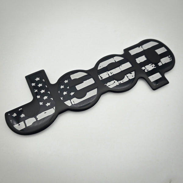 "Distressed Flag Jeep" Trunk Badge