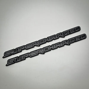 "Matte Black Supercharged" Fender Badge