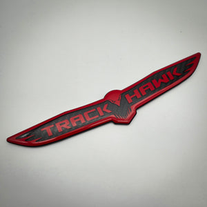 "Carbon Fiber Trackhawk" Trunk Badge