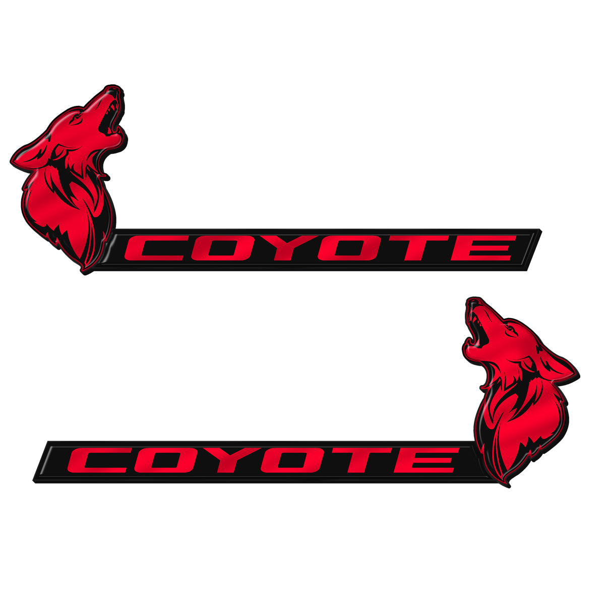 Badge Addictz Red Eye Coyote 5.0 Emblem Badges – Matte Black On Glossy Black Fender Badges For Mustang – Aggressive Racing Style