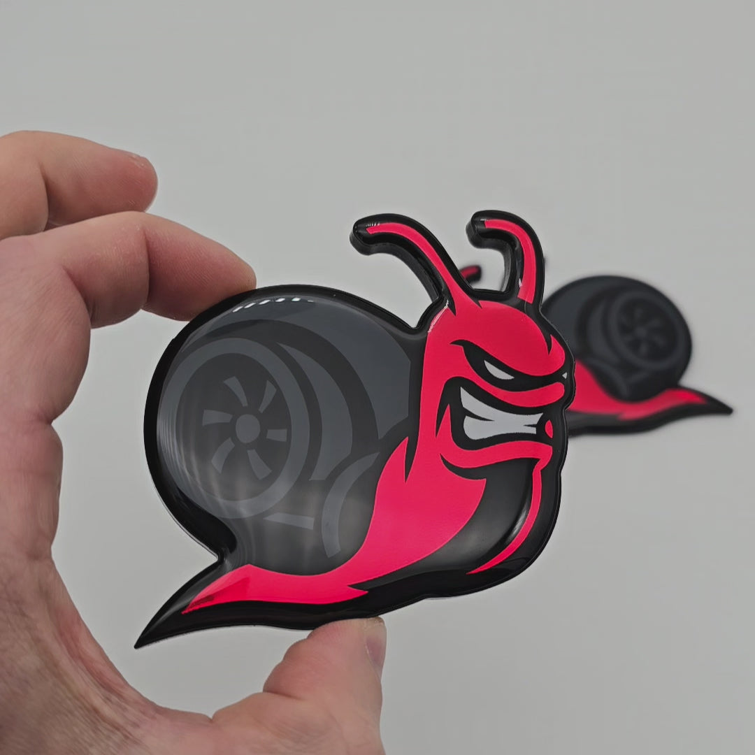 Hell Hog Orange Eye Horn Emblem Badges – 2 Pack, Angry Black Fender Style