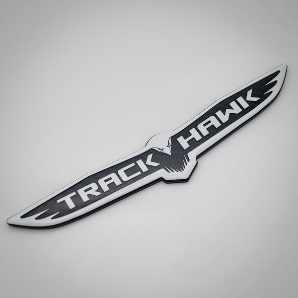 "Carbon Fiber Trackhawk" Trunk Badge