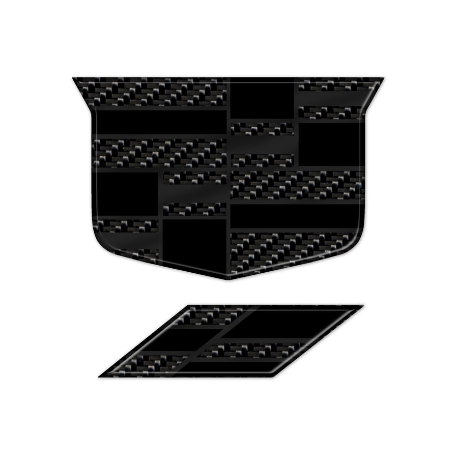 Carbon Fiber & Matte Black CTS-V Emblem Lenses - 5-Piece Set
