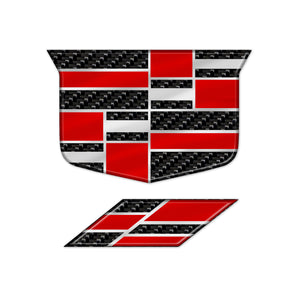 "Carbon Fiber, Color & Chrome" CTS-V Emblem Lenses - 5-Piece Set