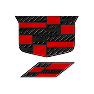 "Carbon Fiber, Color & Matte" CTS-V Emblem Lenses - 5-Piece Set