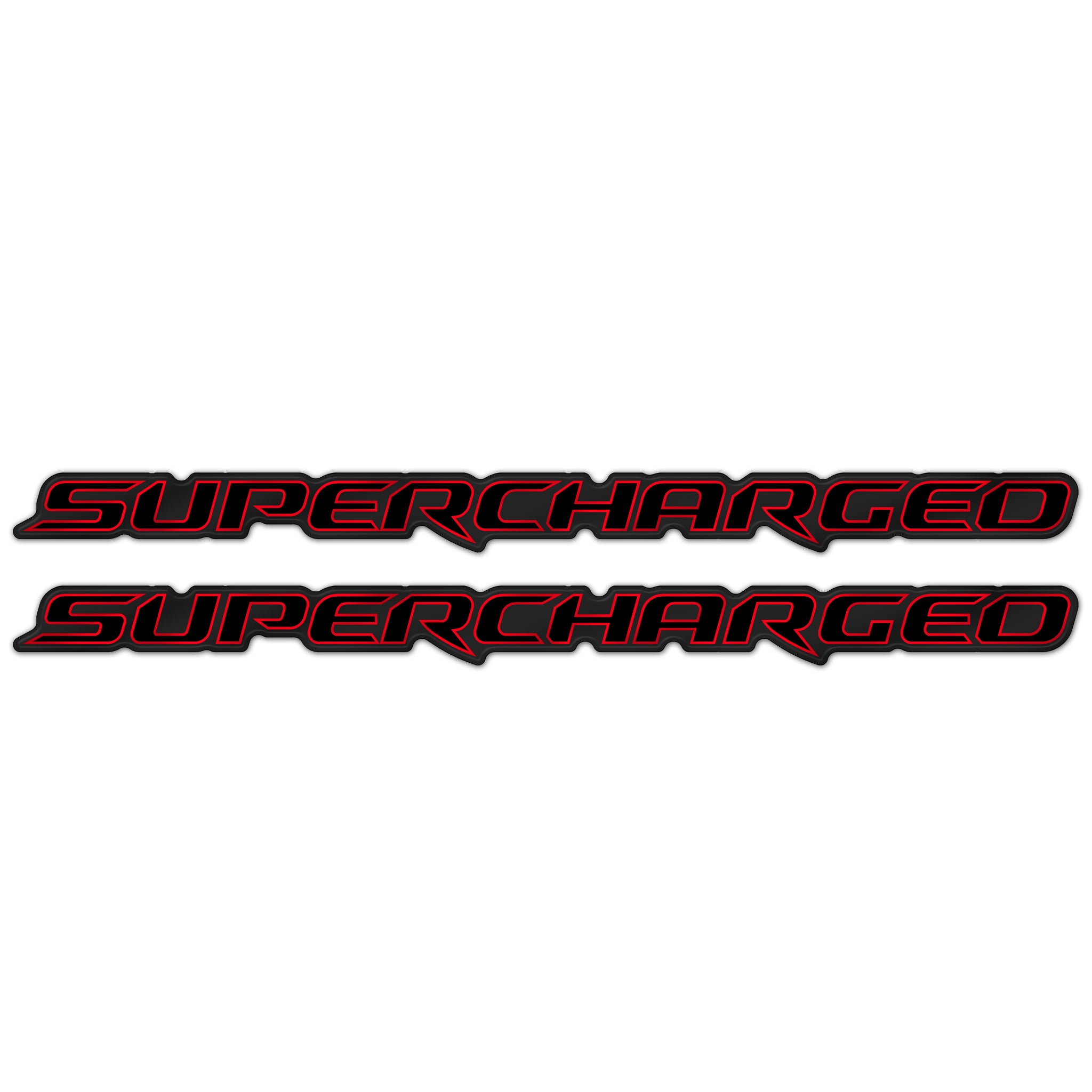 2-Pack Metal Supercharged Car Emblem Badges – Trunk Fender Decals, Sport Turbo Style, Chrome Finish