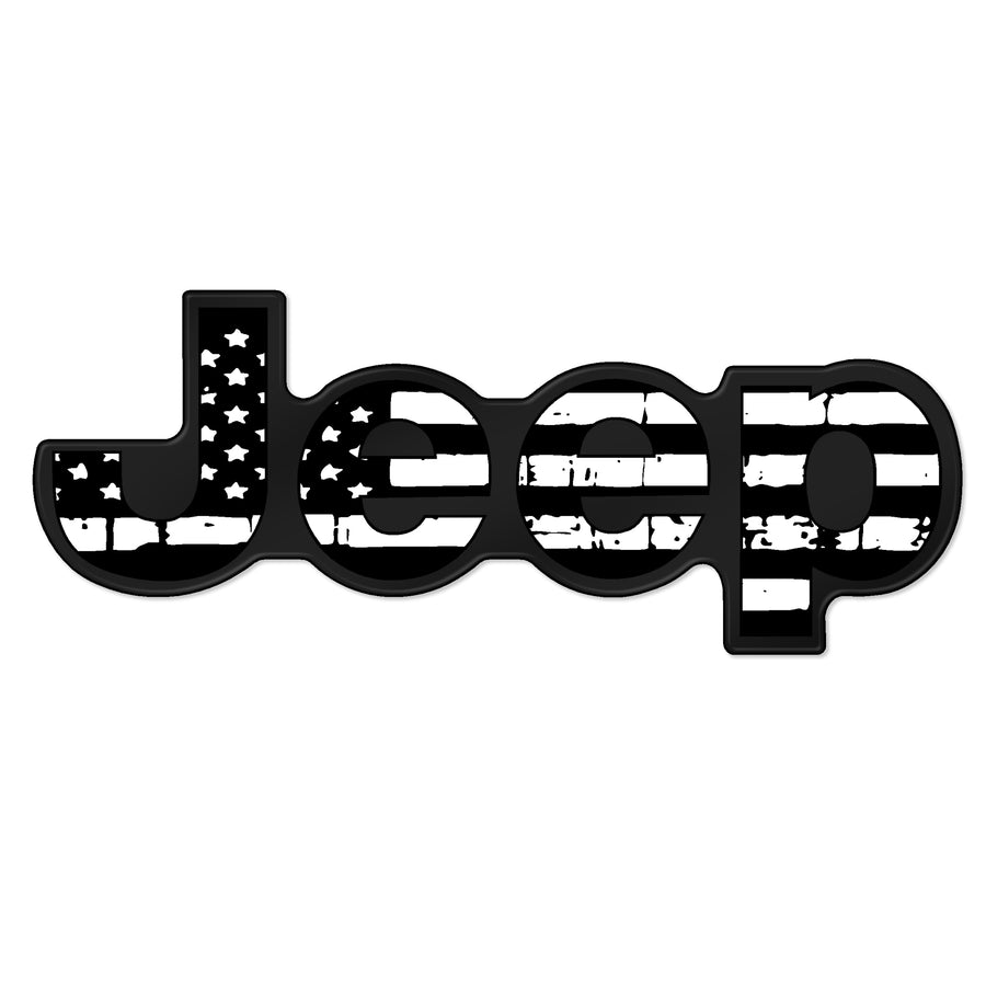 "Distressed Flag Jeep" Trunk Badge